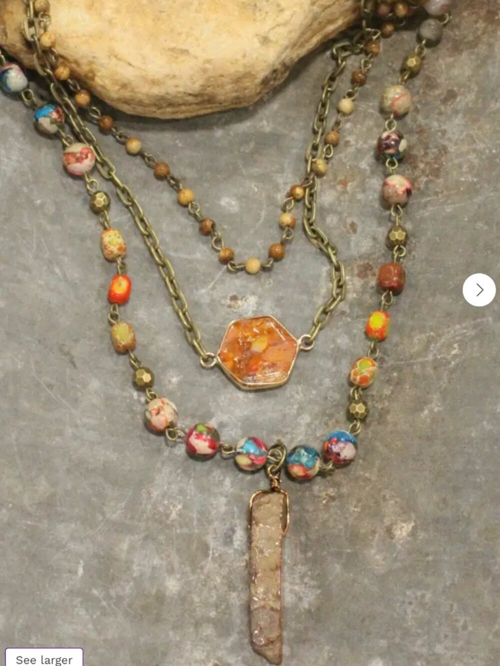 Rusty Stone Necklace